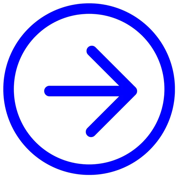 Flecha azul apuntando hacia la derecha símbolo de dirección. azul Dirección Arr —  Fotos de Stock