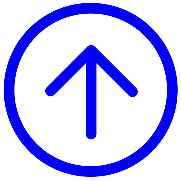 Flecha azul apuntando hacia arriba símbolo de dirección. Flecha direccional azul —  Fotos de Stock