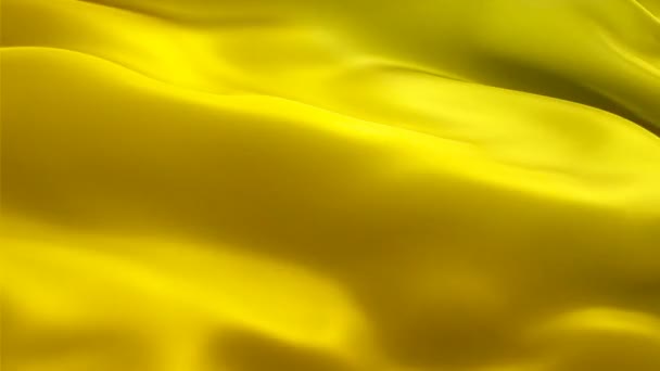 Gele Duidelijke Zwaaiende Vlag Abstract Goud Achtergrond Geel Kleur Tekenen — Stockvideo