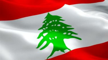 Lübnan bayrağı 1080p Full Hd 1920x1080 video kaydı rüzgarda dalgalanıyor. Ulusal Beyrut 3d Lübnan bayrağı dalgalanıyor. Lübnan 'ın kusursuz döngü animasyonunun işareti. Lübnan bayrağı Hd çözünürlüğü Arkaplan 1080p