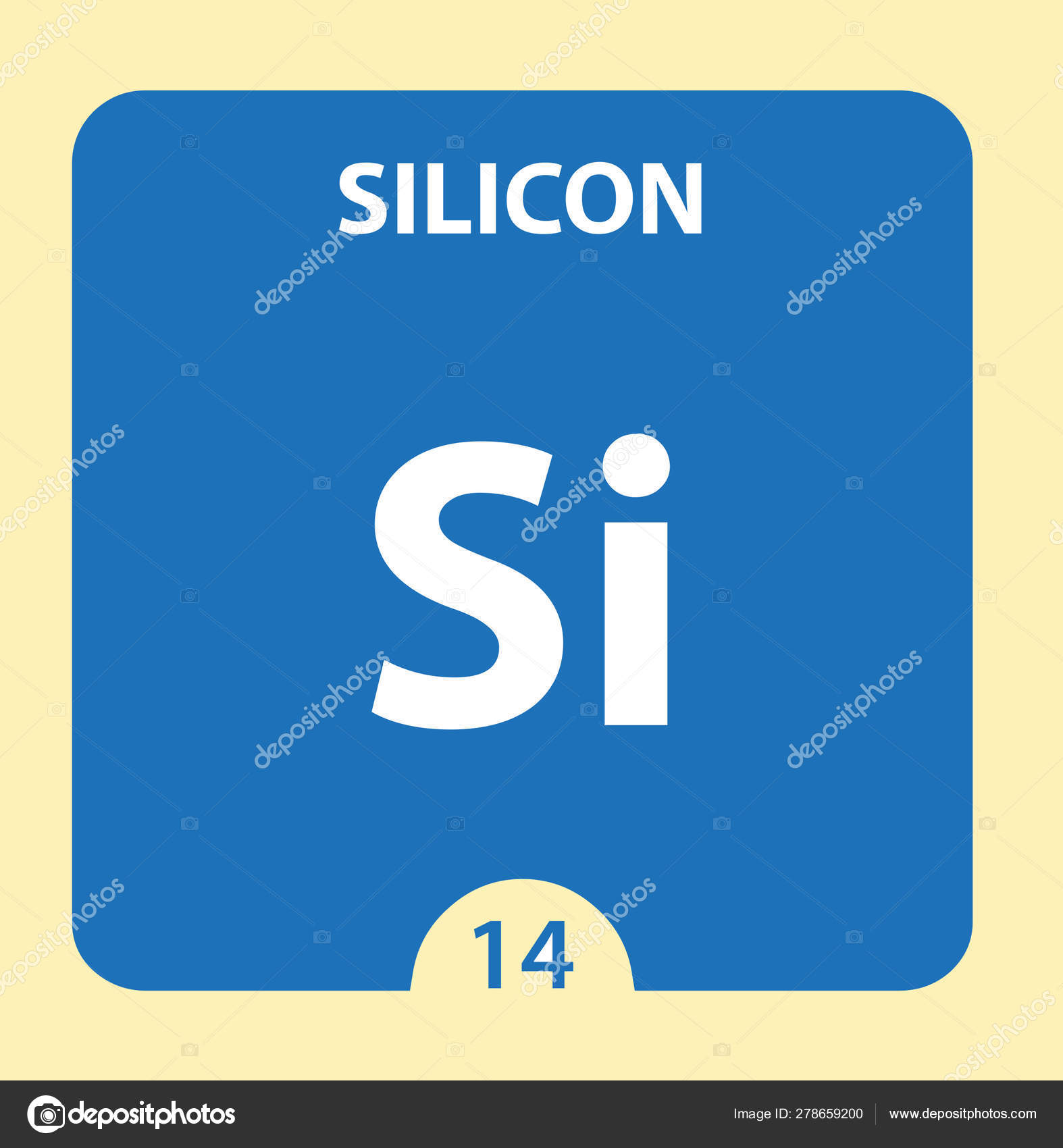 Silicon symbol. Sign with atomic number and atomic weigh Stock Photo by ©borkus