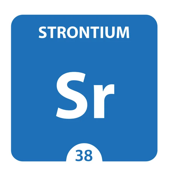 Strontium-Symbol. Zeichen Strontium mit Ordnungszahl und Ordnungszahl w — Stockfoto