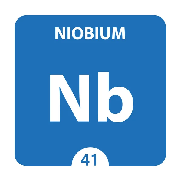 Symbole de niobium. Signe Niobium avec numéro atomique et poids atomique — Photo