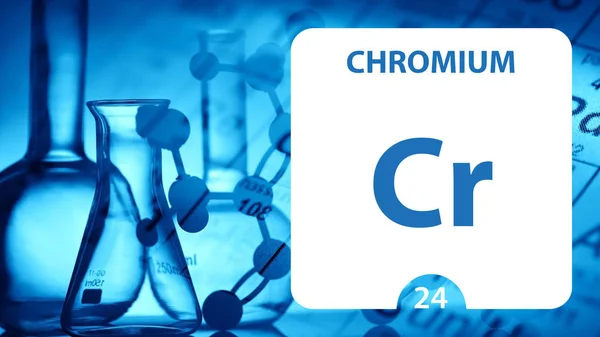 Krom Cr, kimyasal element işareti. whi izole 3d render — Stok fotoğraf
