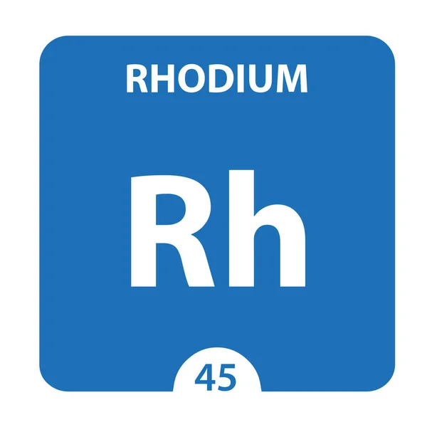 로듐 기호입니다. 원자 번호와 원자 계량으로 로듐 기호 — 스톡 사진