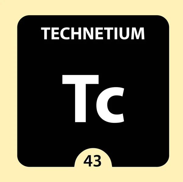 Technetium symbol. Sign Technetium with atomic number and atomic
