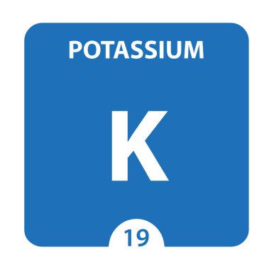Potasyum sembolü. Atom numarası ve atomik w ile İşaret Potasyum