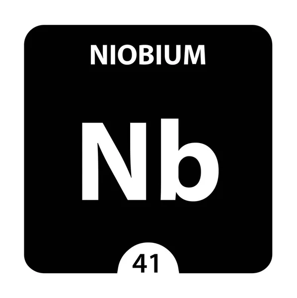 Niobium Chemical 41 element stołu okresowego. Cząsteczka i comm — Zdjęcie stockowe