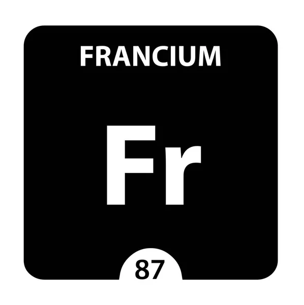 Francium FR, chemisch element teken. 3D-rendering geïsoleerd op WHI — Stockfoto