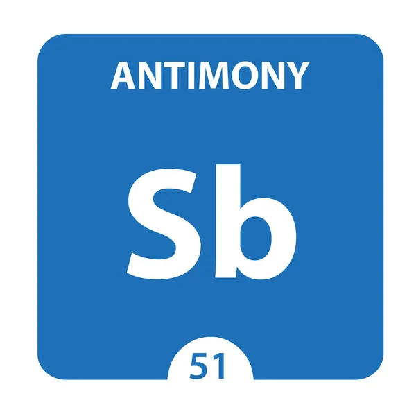 Antimony Sb elemento químico. Sinal de antimônio com número atômico . — Fotografia de Stock