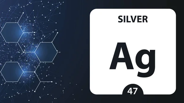 Zilveren symbool. Teken zilver met atoomnummer en atoomgewicht. — Stockfoto