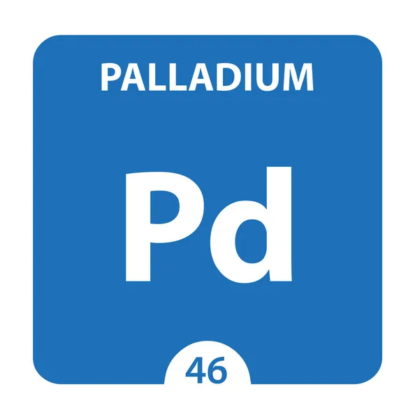 Palladium Chemical 46 element van de periodieke tabel. Molecuul en co — Stockfoto