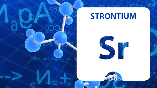 Stroncium SR, kémiai elem jel. 3D renderelés izolált wh — Stock Fotó