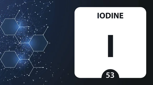Iodine 53 element. Alkaline earth metals. Chemical Element of Me