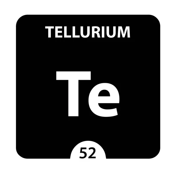 Simbol Telurium. Tandatangani Tellurium dengan nomor atom dan w atom — Stok Foto