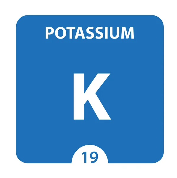 Potassium symbol. Sign Potassium with atomic number and atomic w — Stock Photo, Image