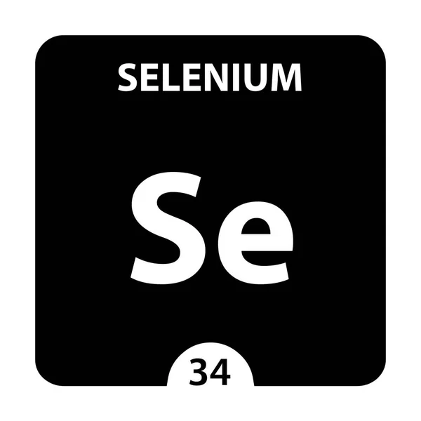 Химический элемент Selenium Se. Знак селена с атомным номером . — стоковое фото