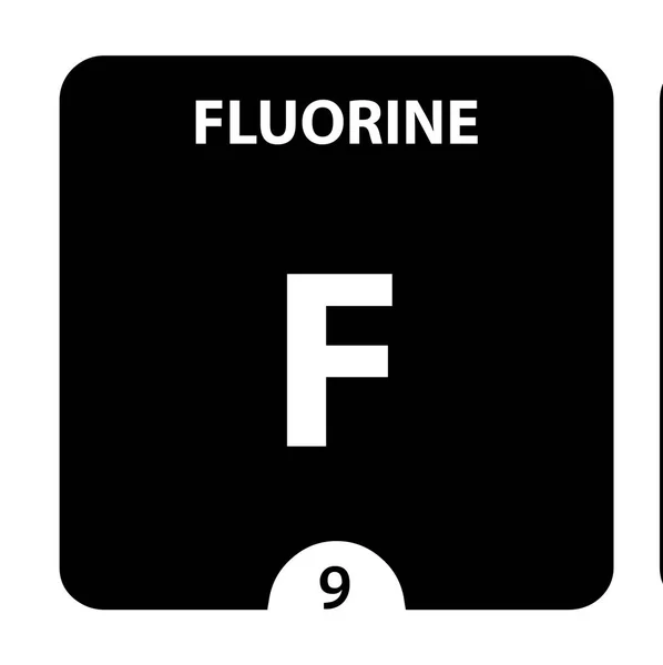 Flourine F kimyasal element. Atomik numarası olan Flourine İşareti. C — Stok fotoğraf
