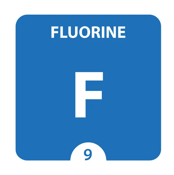 Symbol flourine. Znak Flourine z liczbą atomową i Atomic Wei — Zdjęcie stockowe