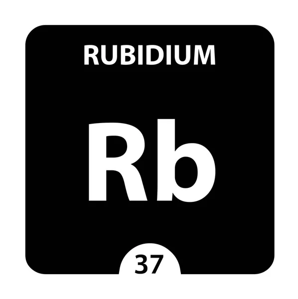 Rubidium rb chemisch element. Rubidium bord met atoomnummer. — Stockfoto