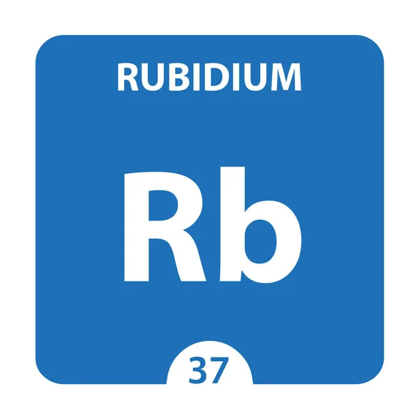 Rubidium symbool. Teken Rubidium met atoomnummer en Atoom Wei — Stockfoto