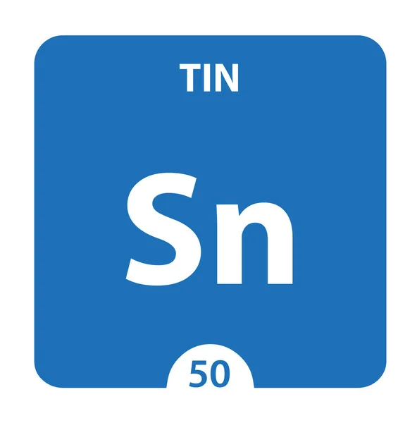 Tin symbol. Sign Tin with atomic number and atomic weight. Sn Ch — Stock Photo, Image