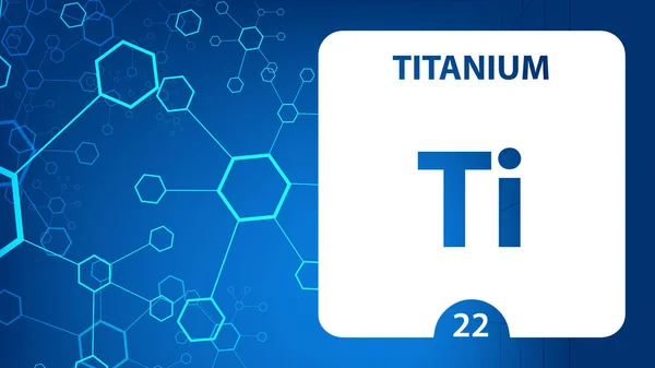 Tytan 22 element. Metale ziem alkalicznych. Pierwiastek chemiczny — Zdjęcie stockowe