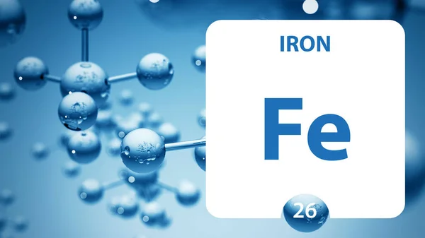 Iron FE, σύμβολο χημικού στοιχείου. 3D απόδοση απομονωμένη σε λευκό β — Φωτογραφία Αρχείου