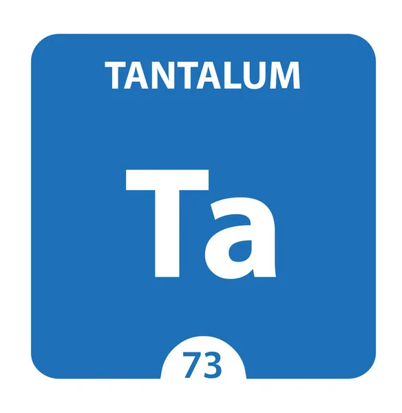 Tantalum-Symbol. Zeichen Tantal mit Ordnungszahl und Ordnungszahl — Stockfoto