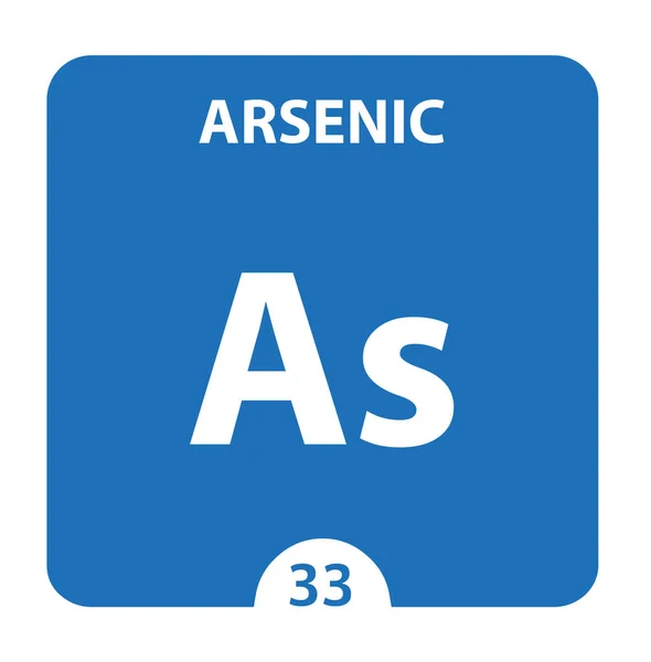 Арсенійський символ. Знак Арсеніка з атомним числом і атомною вагою — стокове фото