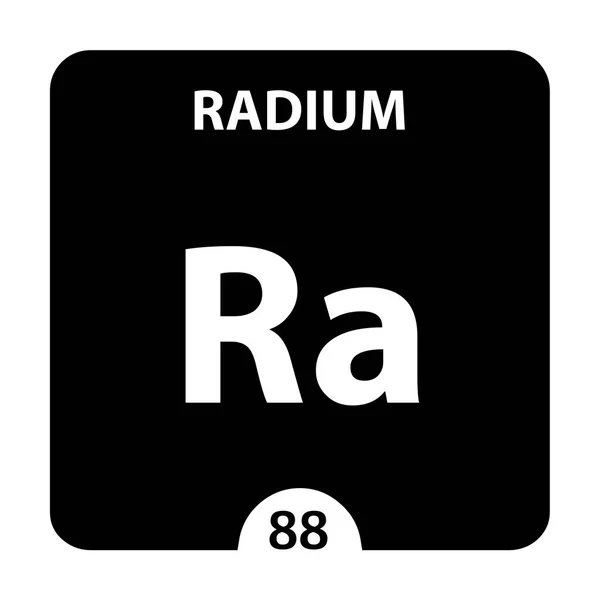 Symbol Radu. Znak Radium z liczbą atomową i masą atomową. — Zdjęcie stockowe