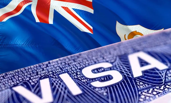 Anguilla visa document close up, 3D rendering. Passport visa on