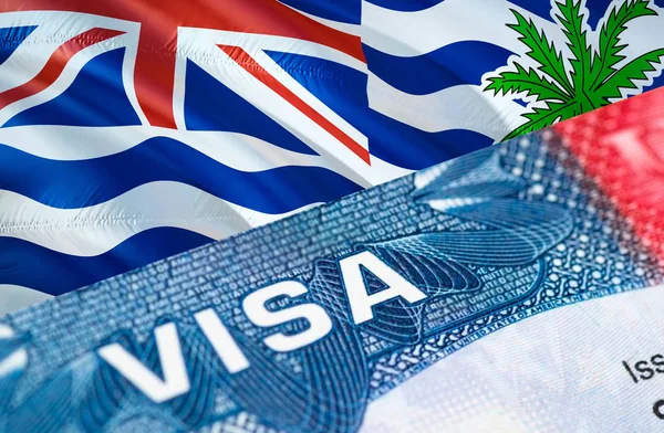 British Indian Ocean Territory visa document close up, 3D render