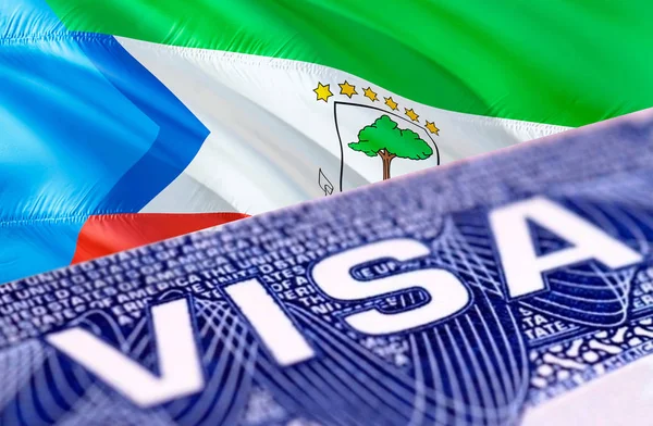 Equatorial Guinea Visa Document, with Equatorial Guinea flag in