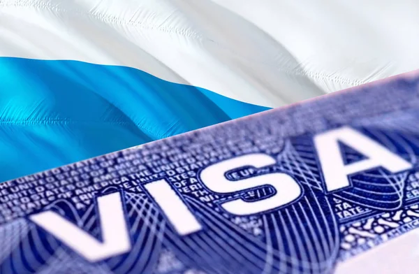 San Marino Visa Document, with San Marino flag in background, 3D