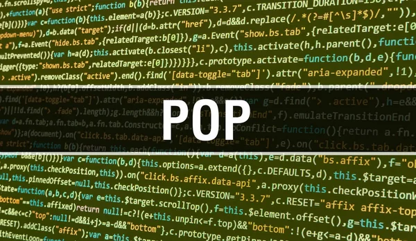 Pop concept met willekeurige delen van programma code. Pop met Programm — Stockfoto