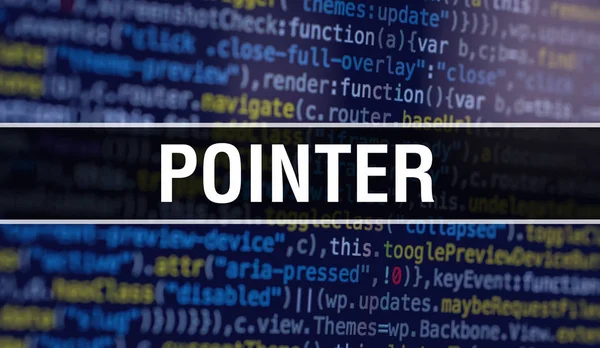 Pointer with Abstract Technology Binary code Background.Digital