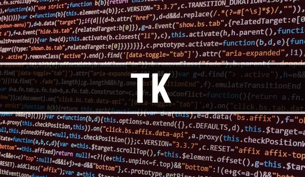 Concetto Tk con parti casuali del codice del programma. Tk con Programmina — Foto Stock