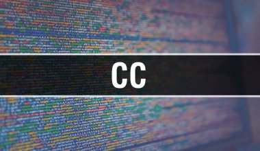 İkili kod dijital teknoloji arka plan ile Cc. Soyut geri