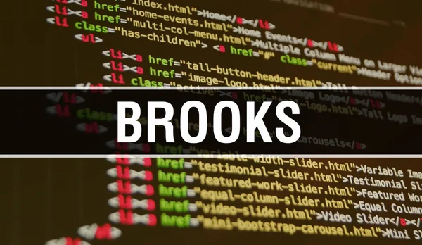 Brooks Concept illustration med kod för att utveckla program a — Stockfoto