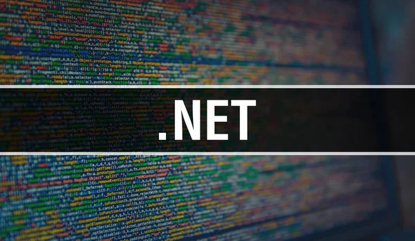 .NET koncepcióillusztráció kódot használ programok fejlesztéséhez és — Stock Fotó