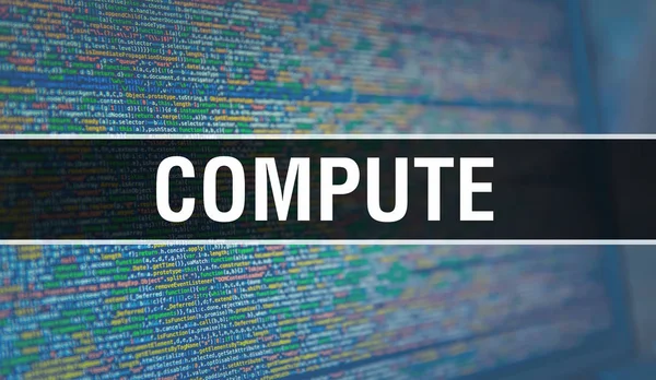 Compute met binaire code digitale technologie achtergrond. Abstract — Stockfoto
