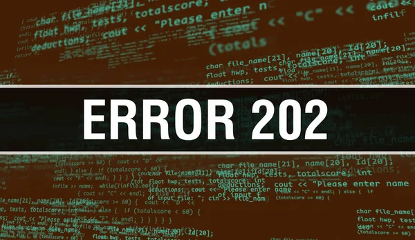 Erro 202 com texto de código java digital. Erro 202 e Computador assim — Fotografia de Stock