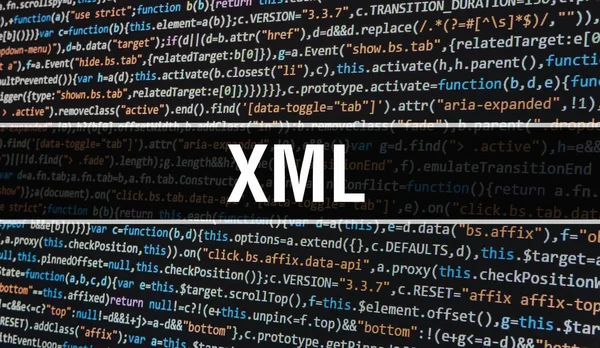 XML with Abstract Technology Binary code Background.Digital bina