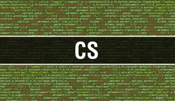 CS text written on Programming code abstract technology backgrou ...