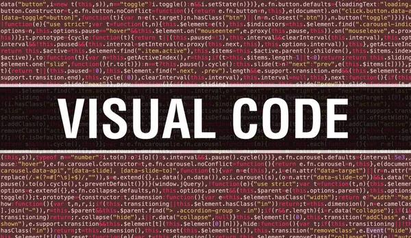 프로그래밍 코드 추상 기술에 기록된 시각적 코드 텍스트 — 스톡 사진
