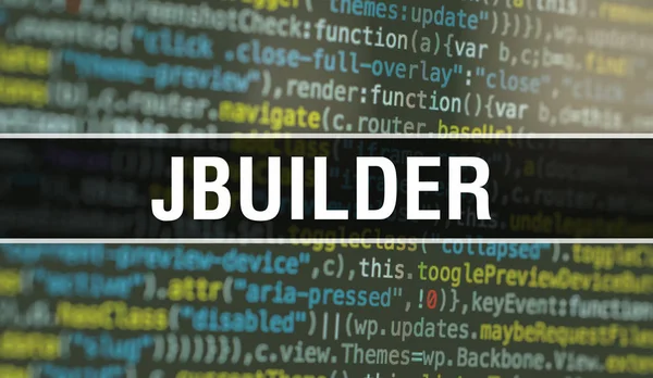 JBuilder με αφηρημένη τεχνολογία δυαδικό κώδικα φόντο. ψηφιακό — Φωτογραφία Αρχείου