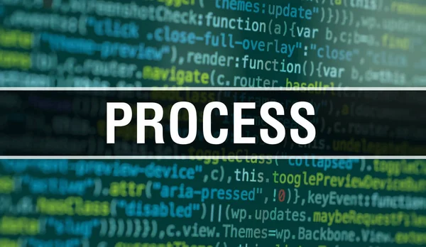 Process with Abstract Technology Binary code Background.Digital