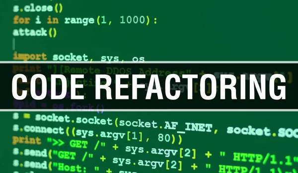 Code refactoring with Digital java code text. Code refactoring a