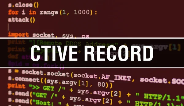 CTIVE RECORD with Digital java code text. CTIVE RECORD and Compu — Stock Photo, Image